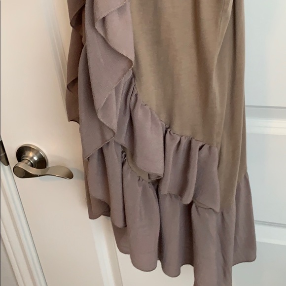 SOLD - H&M Light Brown Ruffle Vest - Picture 2 of 3
